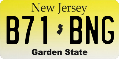 NJ license plate B71BNG