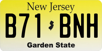 NJ license plate B71BNH