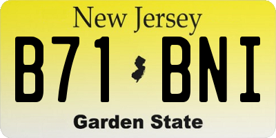 NJ license plate B71BNI