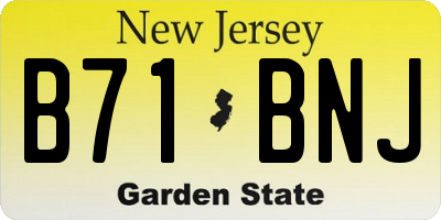 NJ license plate B71BNJ