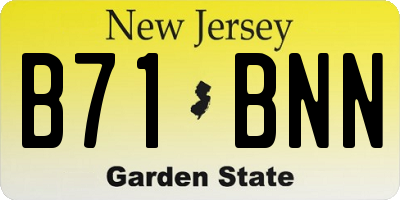 NJ license plate B71BNN