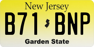 NJ license plate B71BNP