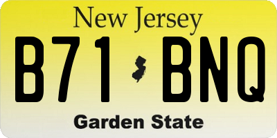 NJ license plate B71BNQ