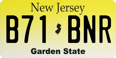 NJ license plate B71BNR