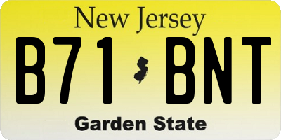 NJ license plate B71BNT