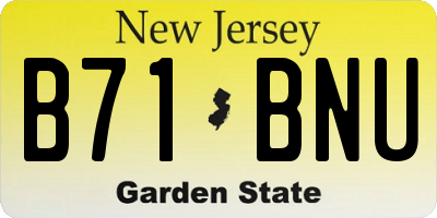 NJ license plate B71BNU