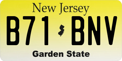 NJ license plate B71BNV