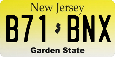 NJ license plate B71BNX