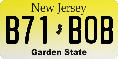 NJ license plate B71BOB