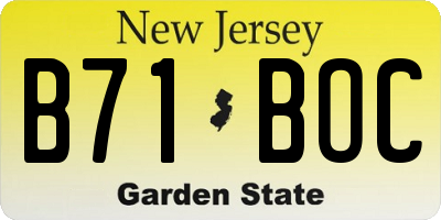 NJ license plate B71BOC