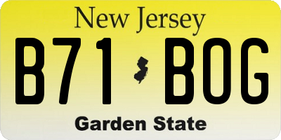 NJ license plate B71BOG