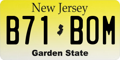NJ license plate B71BOM