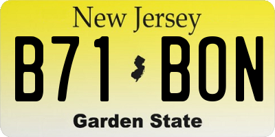 NJ license plate B71BON