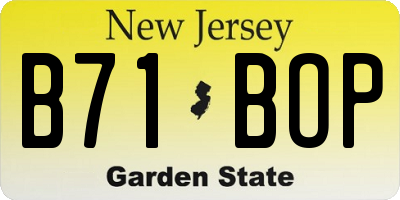 NJ license plate B71BOP