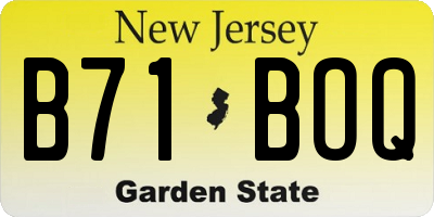 NJ license plate B71BOQ