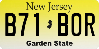 NJ license plate B71BOR