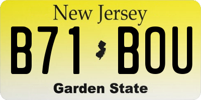 NJ license plate B71BOU