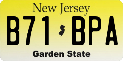 NJ license plate B71BPA
