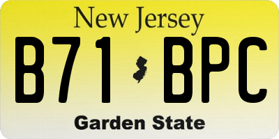 NJ license plate B71BPC