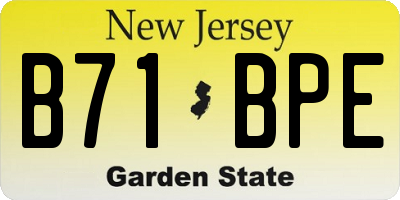 NJ license plate B71BPE