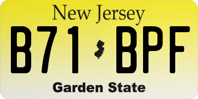 NJ license plate B71BPF