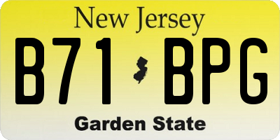 NJ license plate B71BPG