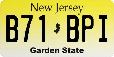 NJ license plate B71BPI