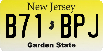 NJ license plate B71BPJ