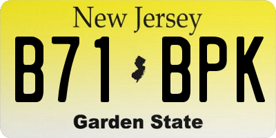 NJ license plate B71BPK