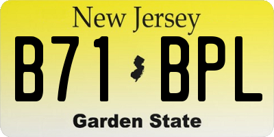 NJ license plate B71BPL