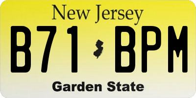 NJ license plate B71BPM