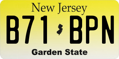 NJ license plate B71BPN