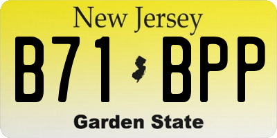 NJ license plate B71BPP
