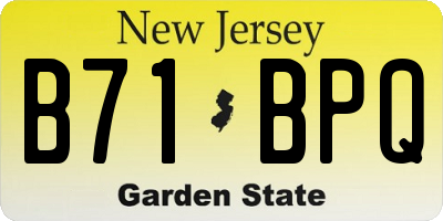 NJ license plate B71BPQ
