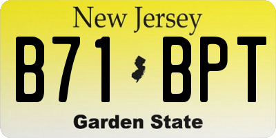 NJ license plate B71BPT