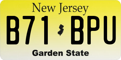 NJ license plate B71BPU