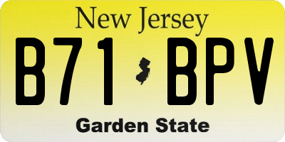 NJ license plate B71BPV