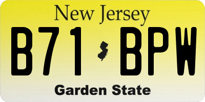 NJ license plate B71BPW