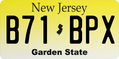 NJ license plate B71BPX