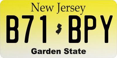 NJ license plate B71BPY