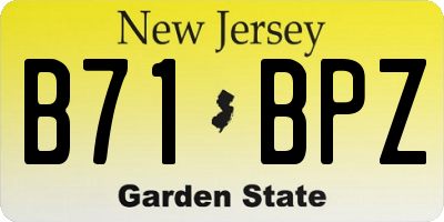 NJ license plate B71BPZ