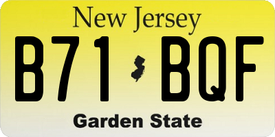 NJ license plate B71BQF