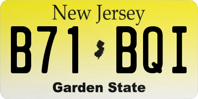 NJ license plate B71BQI