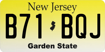 NJ license plate B71BQJ
