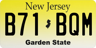 NJ license plate B71BQM
