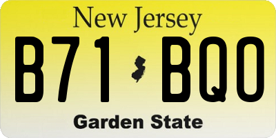 NJ license plate B71BQO