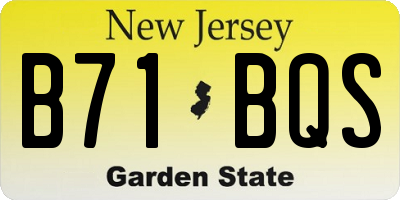 NJ license plate B71BQS