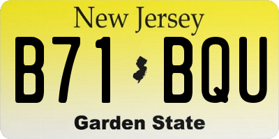 NJ license plate B71BQU