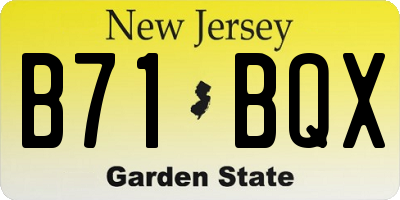 NJ license plate B71BQX
