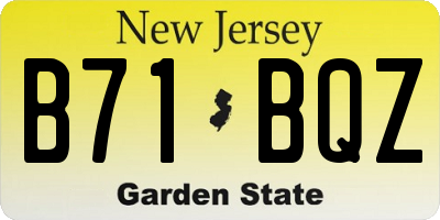 NJ license plate B71BQZ